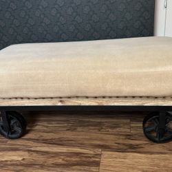 Train bench / ottoman on wheels