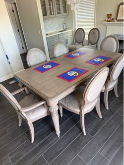 Dining table with 10 chairs