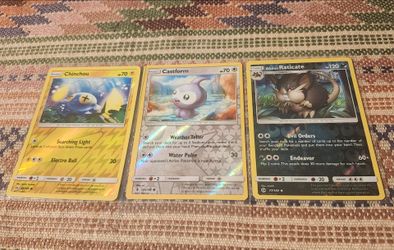 3 Eng Pokémon from 2017: Alolan Raticate, Castform, Chinchou