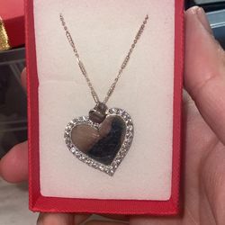 Heart Shape , Silver Necklace 
