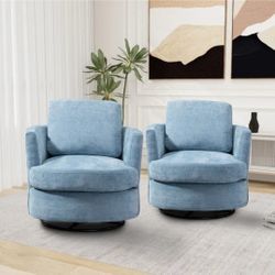 2 360° Swivel Barrel Chair Modern Round Accent Arm Chairs Teddy Sherpa Club Sofa