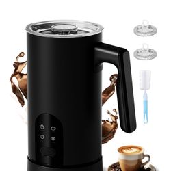Electric Milk Frother, 4-in-1 Automatic Milk Frother and Steamer 11.8oz/350 ml, Hot and Cold Foam Maker, Milk steamer Warmer Heater Foamer for Coffee,