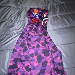 Purple Bape Hoodie Size Large 