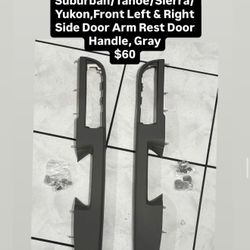 2010-2014 Avalanche/Silverado Suburban/Tahoe/Sierra/ Yukon, Front Left & Right Side Door Arm Rest Door Handle, Gray 