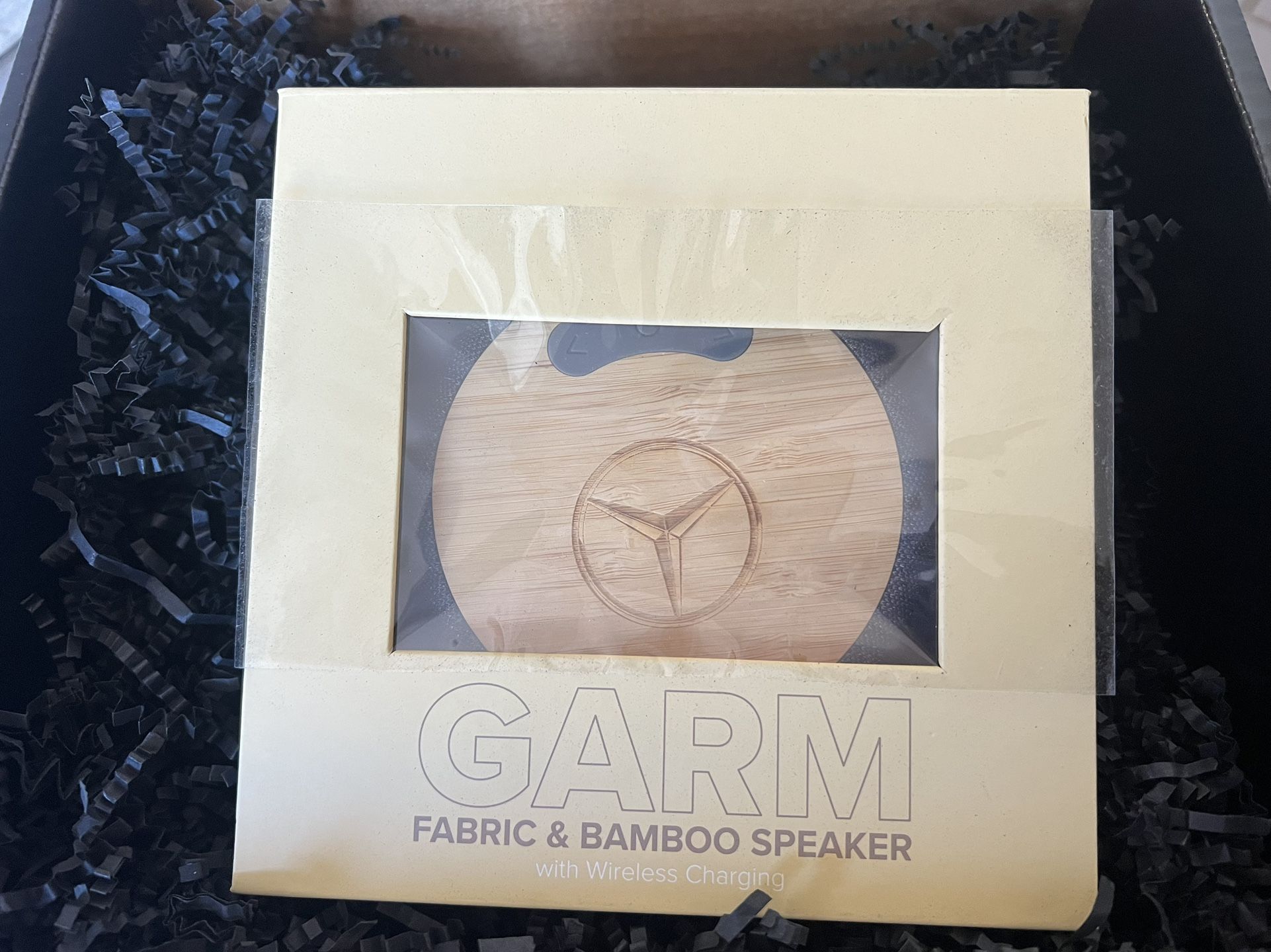 benz garm fabric & bamboo speaker with bluetooth speaker
