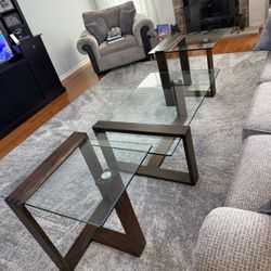 Glass Modern Coffee Table Set. 