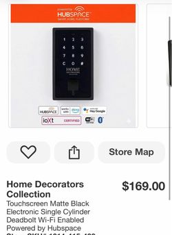 Touchscreen Matte Black Electronic Single Cylinder Deadbolt Wi-Fi Enabled Powered by Hubspace