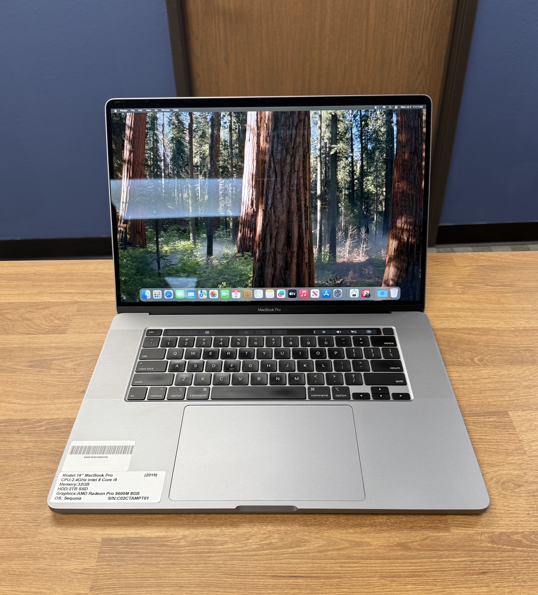 16 MacBook Pro Touchbar 32GB RAM*2TB Intel Core i9