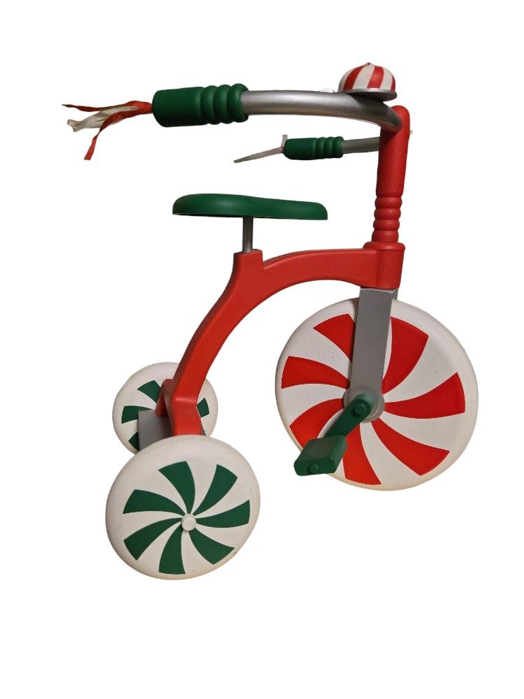 Christmas Hallmark peppermint tricycle 8 1/2 " new with tags