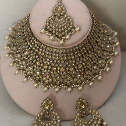 Indian Traditional Kundan Necklace Set Ethnic Wedding Party Designer Jewelry