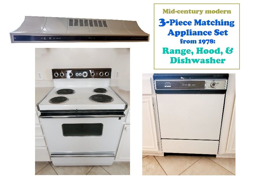 GE Range, Hood, and Dishwasher Set,