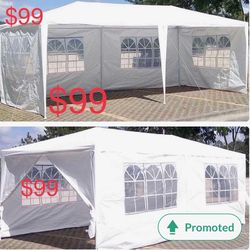10x20 White Gazebo Wedding Party Tent Canopy With 4 Windows & 2 Sidewalls -6 (FOR SALE)
