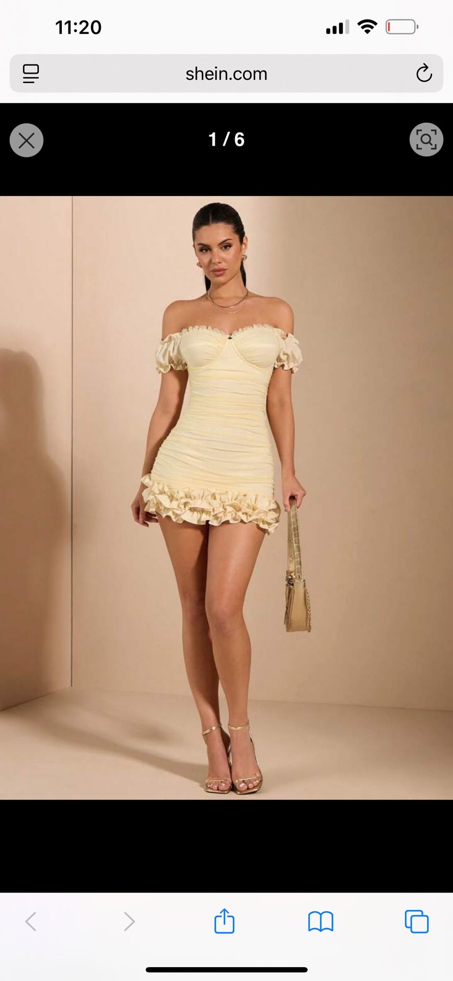 Shein Cream ruffle mini dress