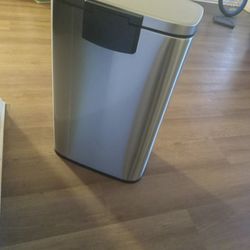 Like NEW LARGE Stainless Steel Trash Can