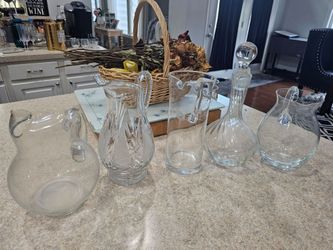 Clear Glass Pitchers and Decanter
