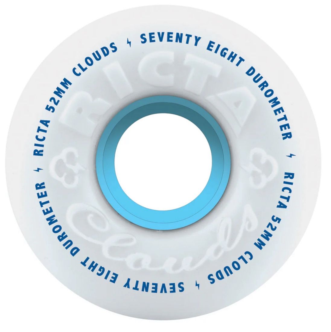 Ricta Clouds 52mm 78a Duro White Blue Core Skate Wheels