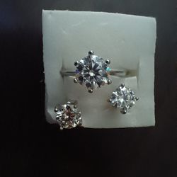 2ct G Color Vvs1 Lab Diamond With one carrot Lab grown diamond and ea Earrings 