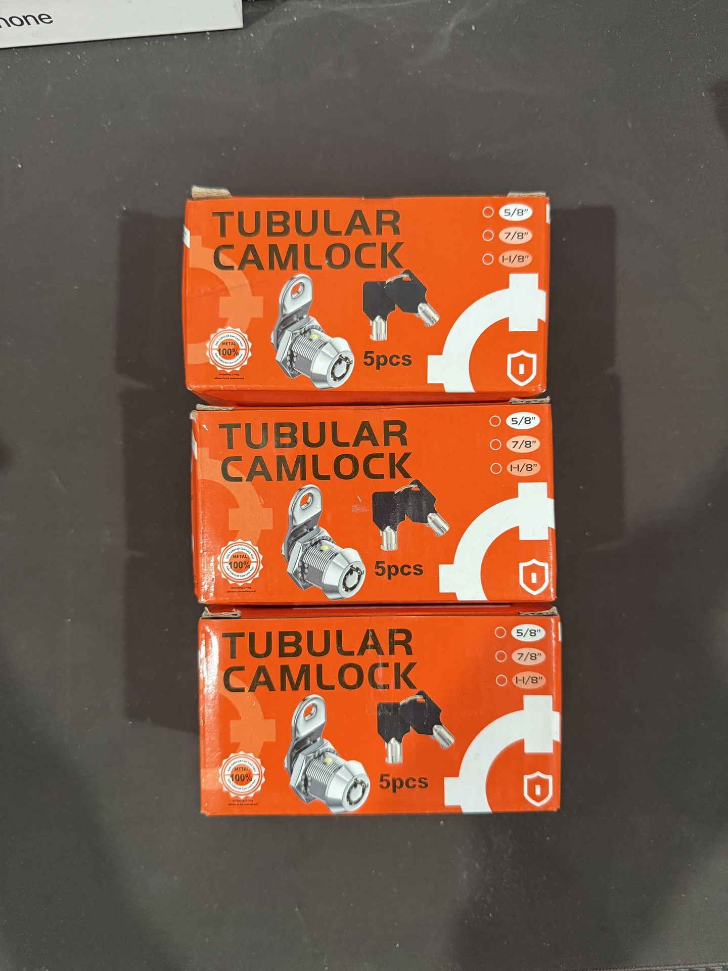 LOT OF 3 5/8" Tubular Cam Lock; 90 degree turn with 2 key pulls Key Fast Ship