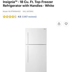 Insignia Refrigerator (BRAND NEW)