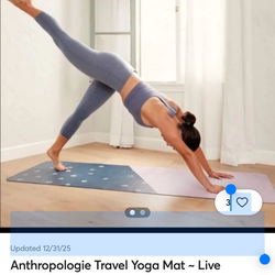 20 Anthropologie Travel Yoga Mat ~ Live MindFully 24" x 68" ~ New in Package