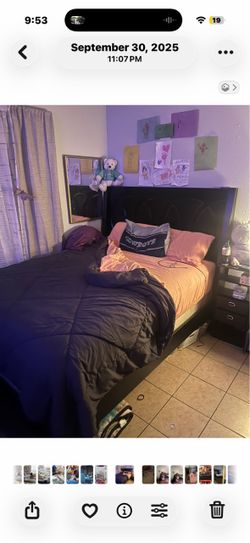 Queen bed frame and headboard