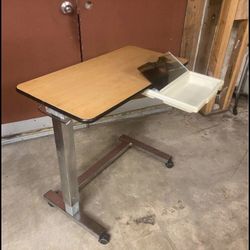 Over Bed Table On Wheels 