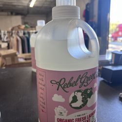 Rebel Green Laundry Detergent, Organic and Sulfate Free Hypoallergenic Laundry Soap, Unscented, 64 Load Bottle