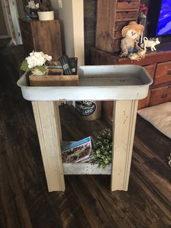 Very Cool Industrial Piece Antique Wagon On Top 