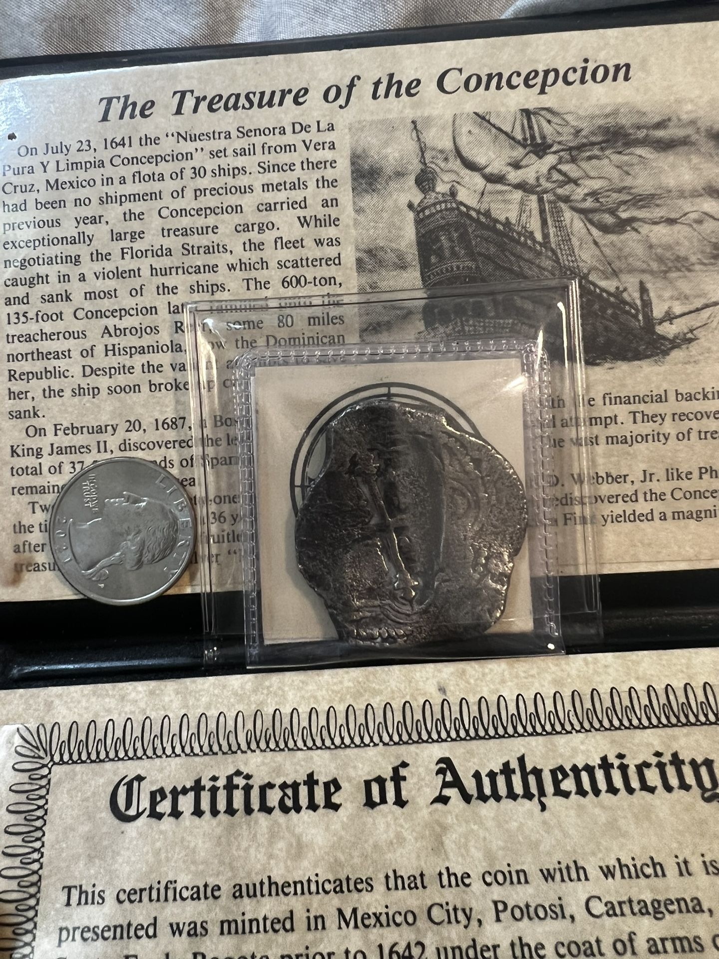 1661 Ship Wreck Coin ( Treasure Of Concepcion) Very Big Coin Compared To  Othets