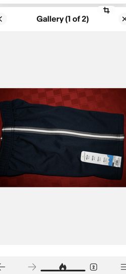 BOYS MESH ATHLETIC SHORTS NAVY & GRAY CHILDS 5-6 MEDIUM NEW