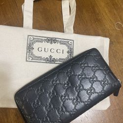 💯 auth GUCCI guccissima zip around wallet with shopper