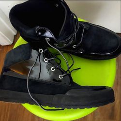 Ladies Timberland Chukka Black Patent Leather Boots