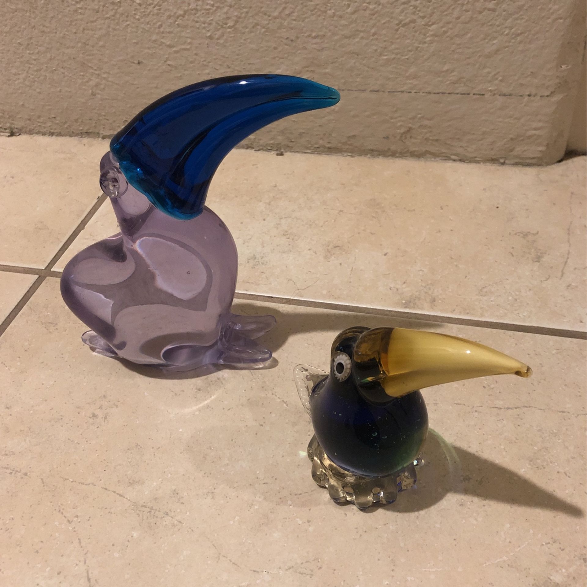 Antique Toucan Glass Art