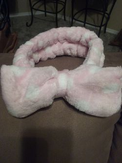 PINK WITH WHITE POLKA FOR HEADBAND