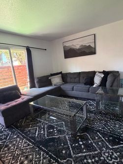 Gray Fabric Sectional Sofa