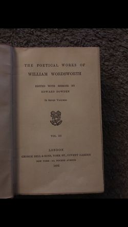 Poem book William Wordsworth 1892