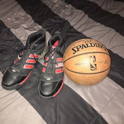 Portland Trail Blazers game ball and Damian Lillard’s shoes