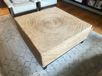 Raffia natural 3 ft 5in square coffee table
