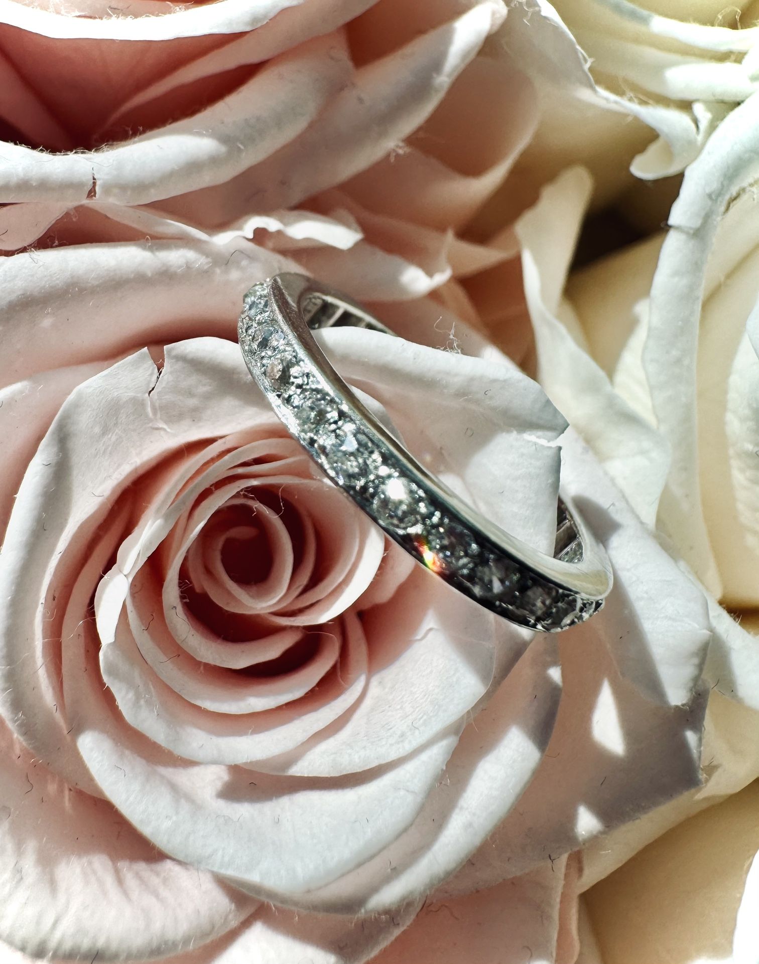 Vintage Natural Diamond Platinum Eternity Band