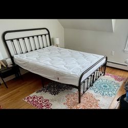Full Size Metal Bed frame With Foam Mattress 