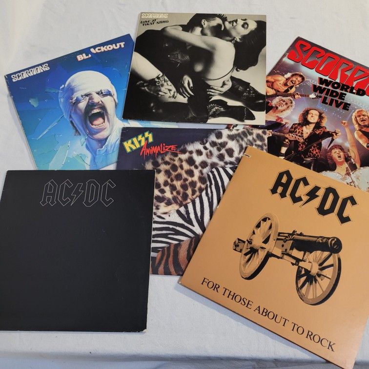 80s Metal Vinyl Records - AC/DC Scorpions, KISS