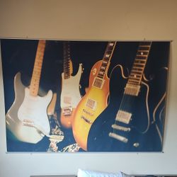 Canvas Guitar Poster 4 Ft Tall 6 Ft Wide Perfect Condition. $200