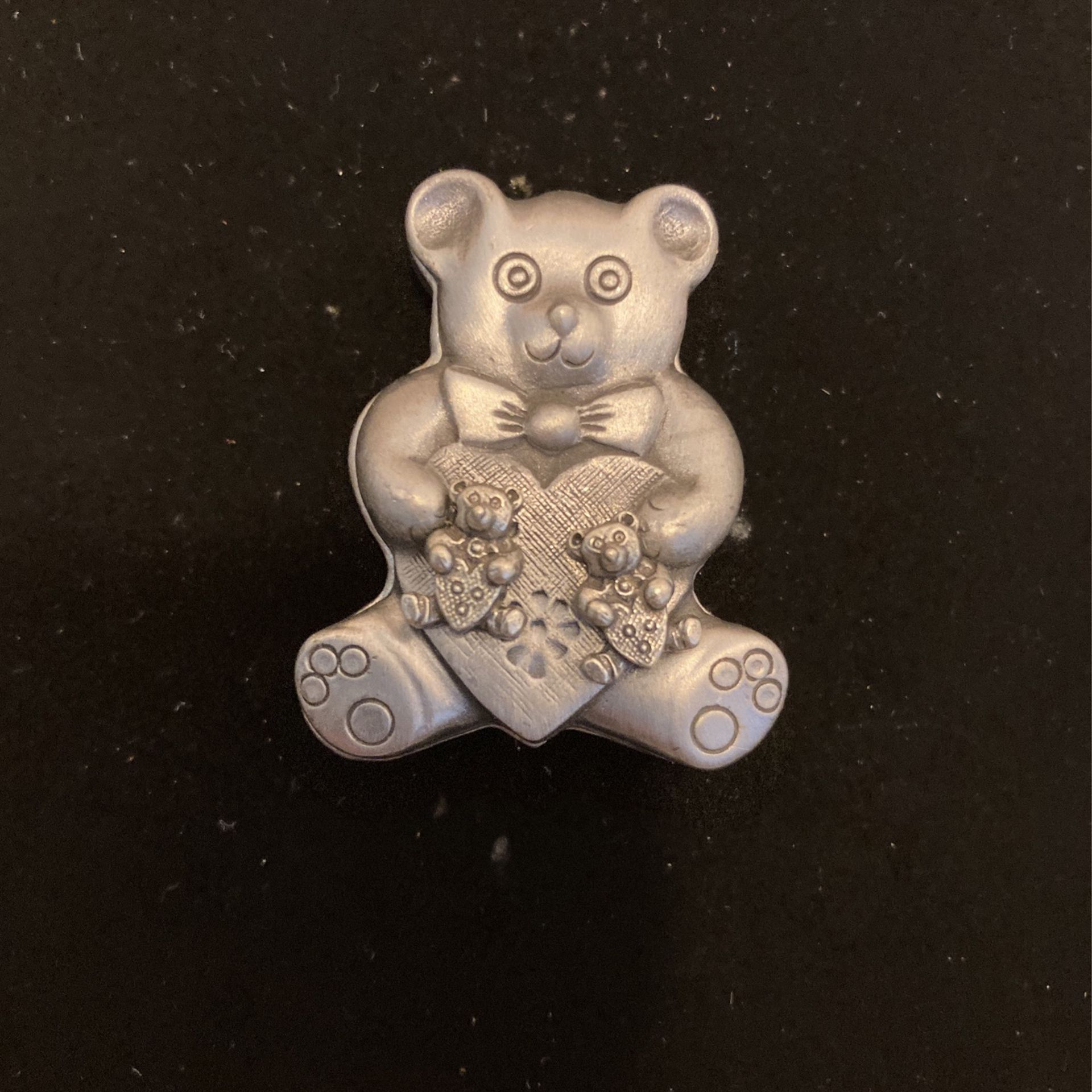 Pewter Teddy Bear Box, Brooch & Earrings- Set - Sweet Find- #artssoflo