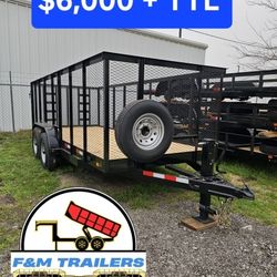 2025 C&M 16x77 8 Studs, Brakes 4' Sides