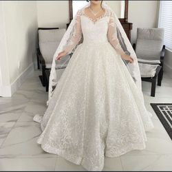 Wedding Dress With Vail