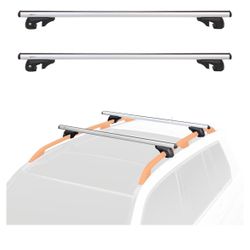 Amazon Basics Cross Bar Roof Rack for Kayak, Snowboard, Bike, Luggage, 52 inches, Pack of 2, Black/Silver