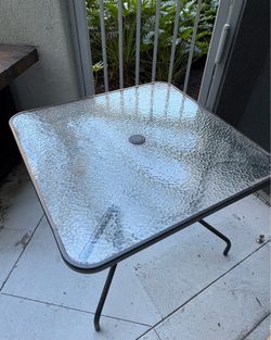 Glass black patio table
