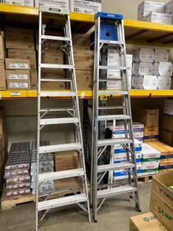 2- 8 feet aluminum ladders