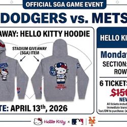 Dodgers 4/13/26 HELLO KITTY Hoodie SGA