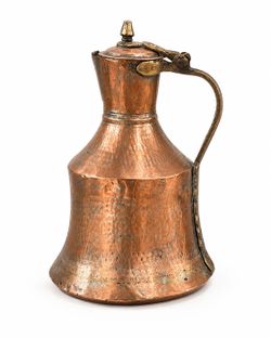 Antique Copper & Brass Lidded Water Vessel